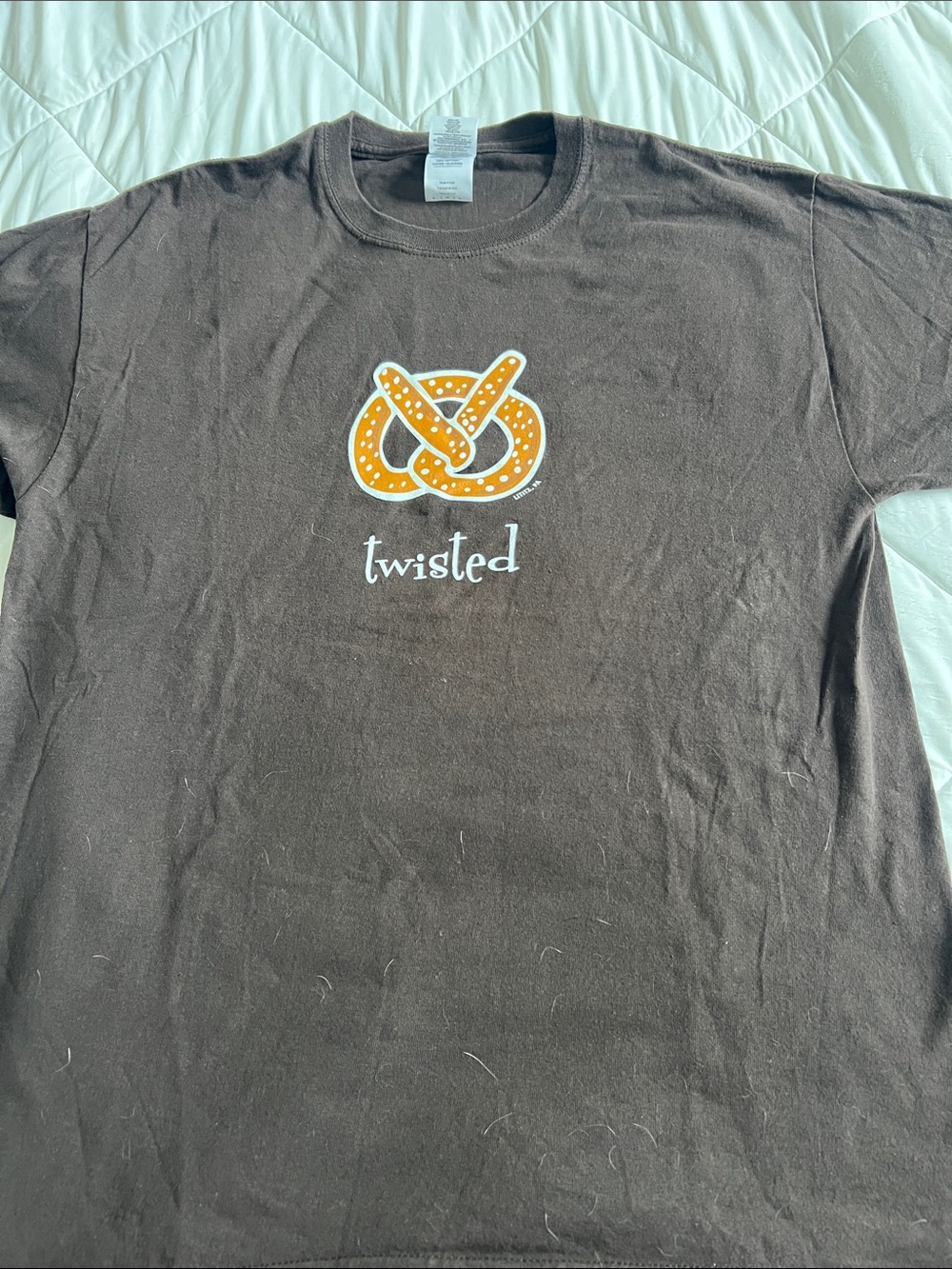 TWISTED Pretzel Gildan Ultra Cotton Brown T-Shirt